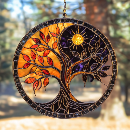 Celestial Tree Of Life WN0611069CL Stained Glass Suncatcher