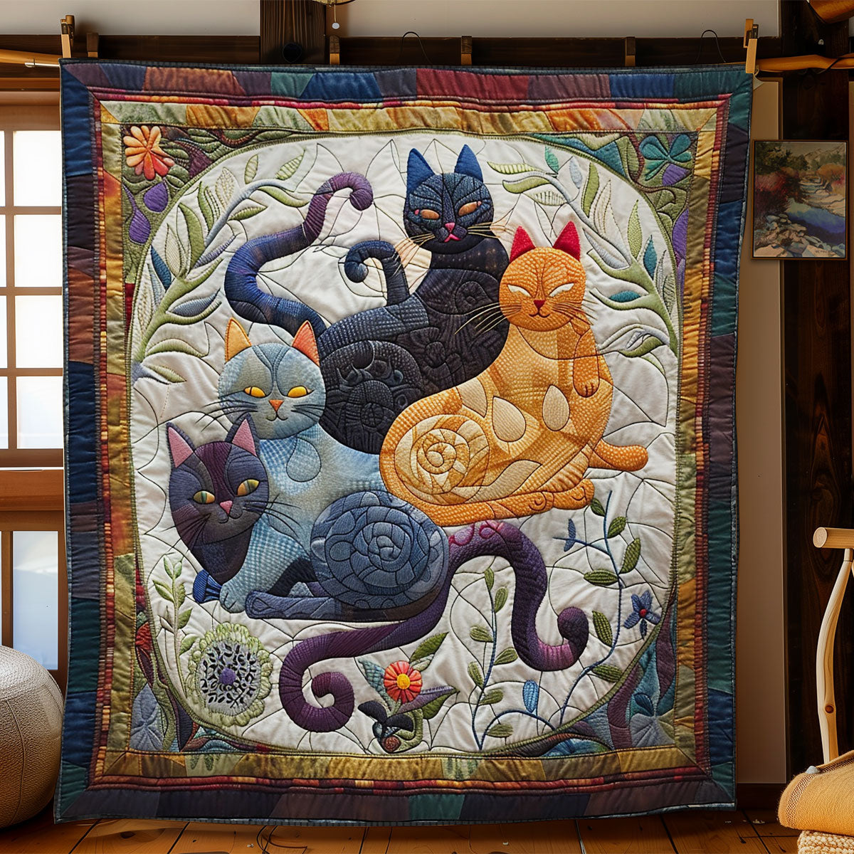 Funny Cat WY0301043CL Quilt