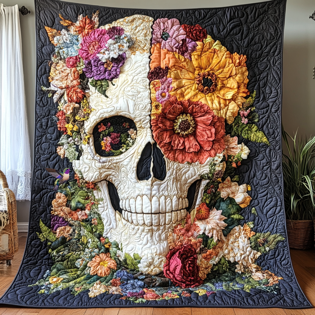 Flower Skull YR0711004CL Quilt