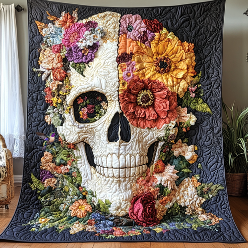 Flower Skull YR0711004CL Quilt