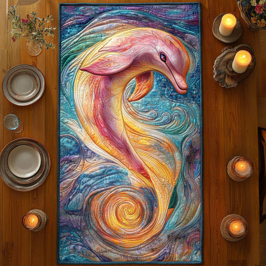 Dreamy Dolphin CW2605459CL Quilted Table Runner