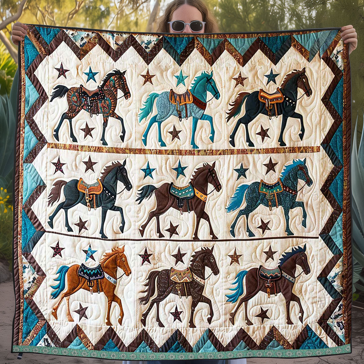 Native American Horse WJ1909004CL Quilt