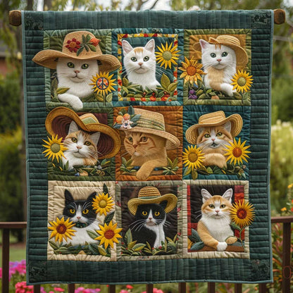 Sunflower Farmer Cat WP1210044CL Quilt