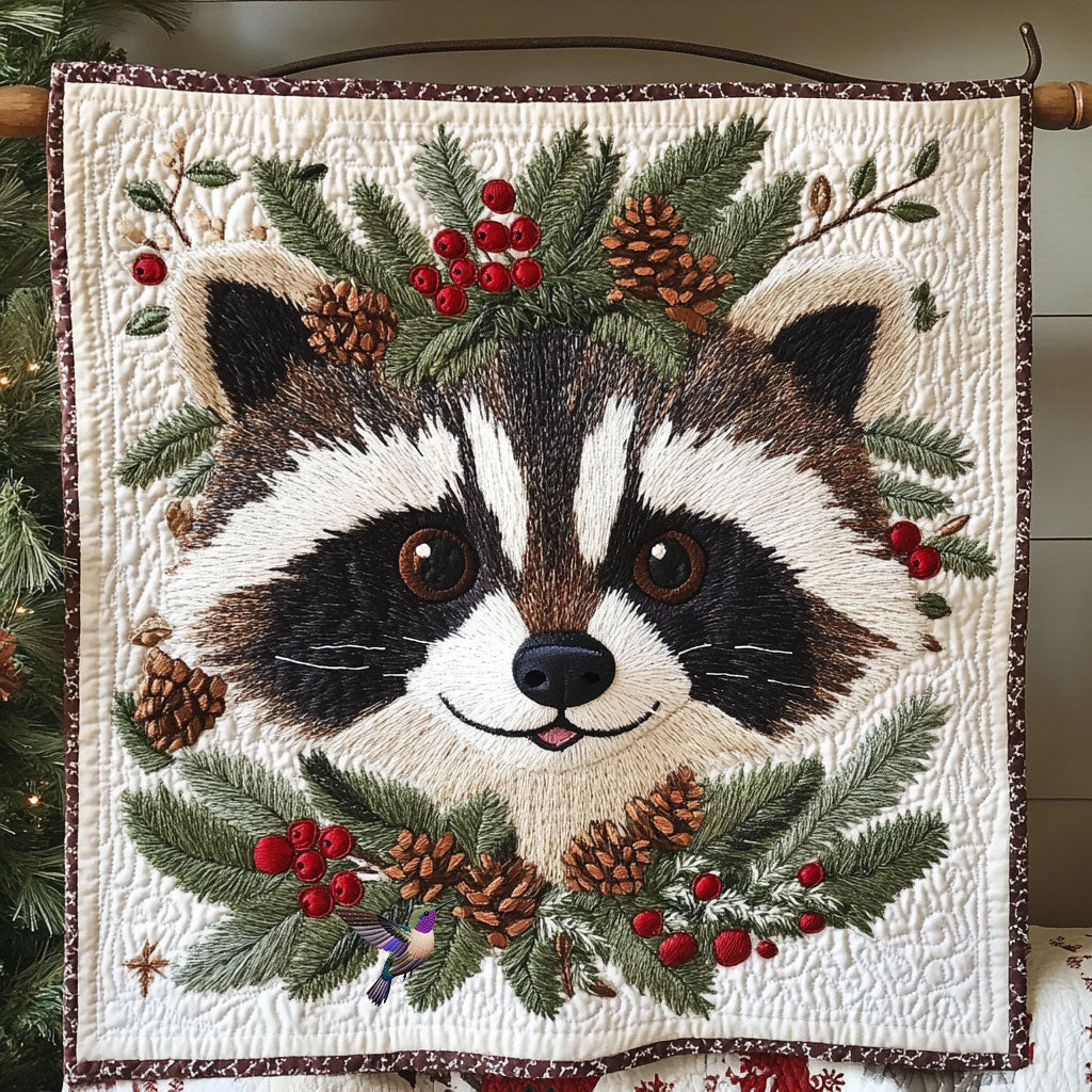 Christmas Raccoon WY0511011CL Quilt