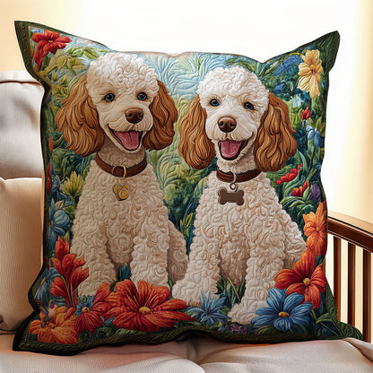 Couple Poodle WY0212092CL Quilt Pillow Case