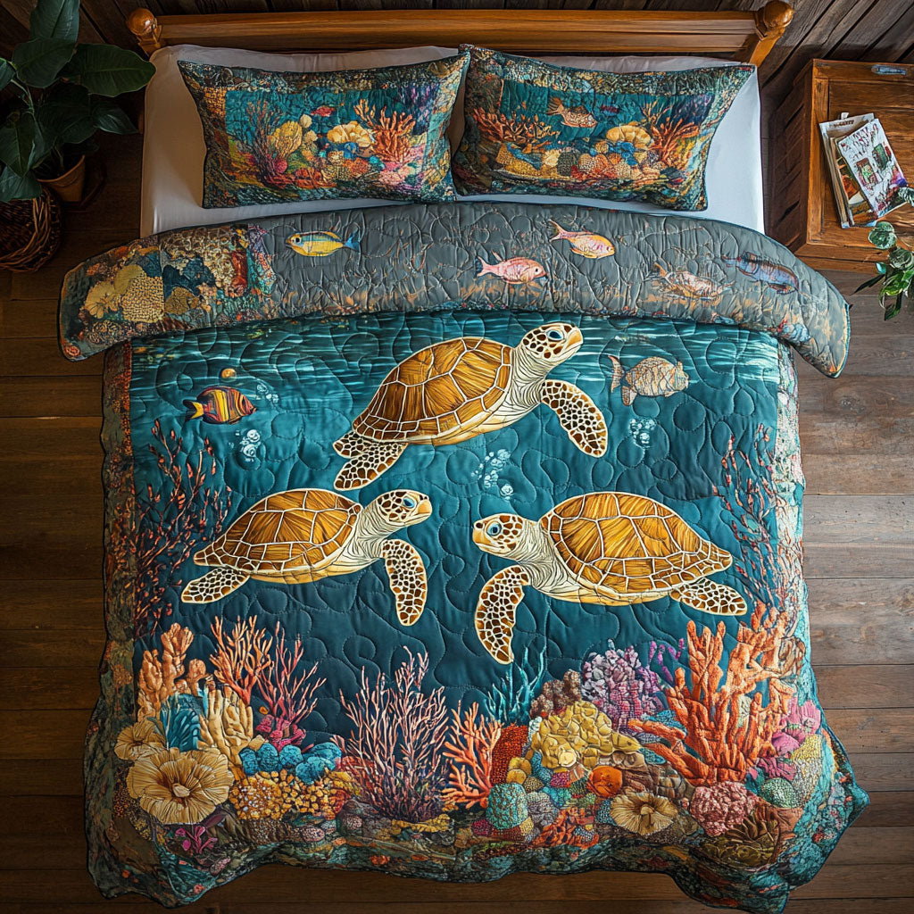Turtle In Ocean WY1802056CL Duvet Cover Set