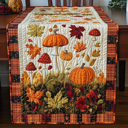 Mushroom XR2409010CL Quilted Table Runner