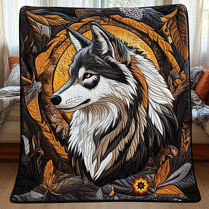 Sunrise Native American Wolf WP2510026CL Quilt