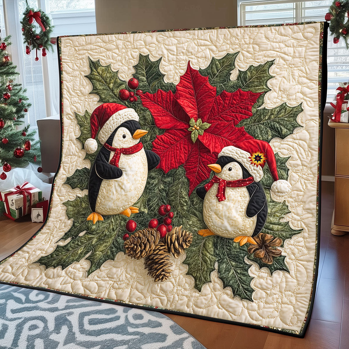 Penguin Poinsettia WP2611008CL Quilt