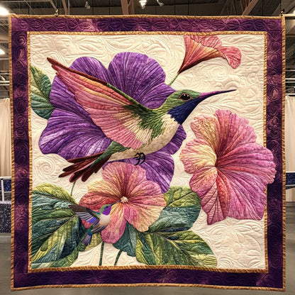 Hummingbird Hibiscus Flower WP2211041CL Quilt