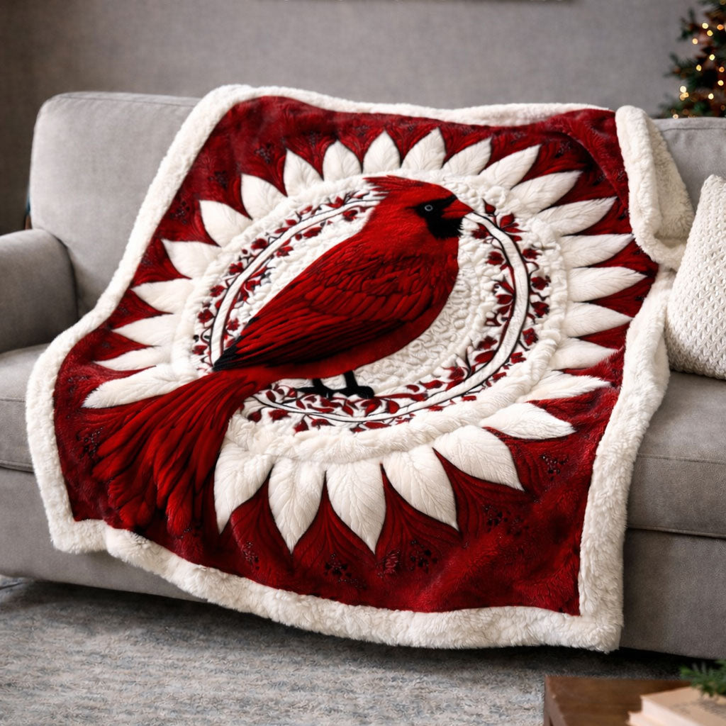Majestic Red Cardina KL2601001CL Faux Fur Throw Blanket