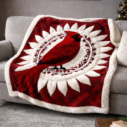 Majestic Red Cardina KL2601001CL Faux Fur Throw Blanket