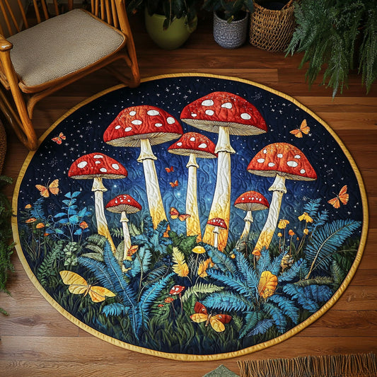 Colorful Poison Mushroom WP1403031CL Quilted Round Mat