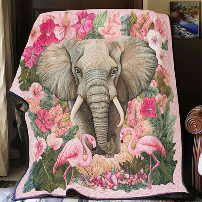 Beautiful Elephant And Flamingo WY0202004CL Quilt