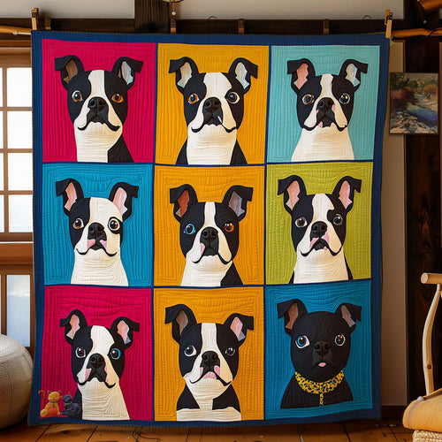 Happy Boston Terrier WN2910060CL Quilt