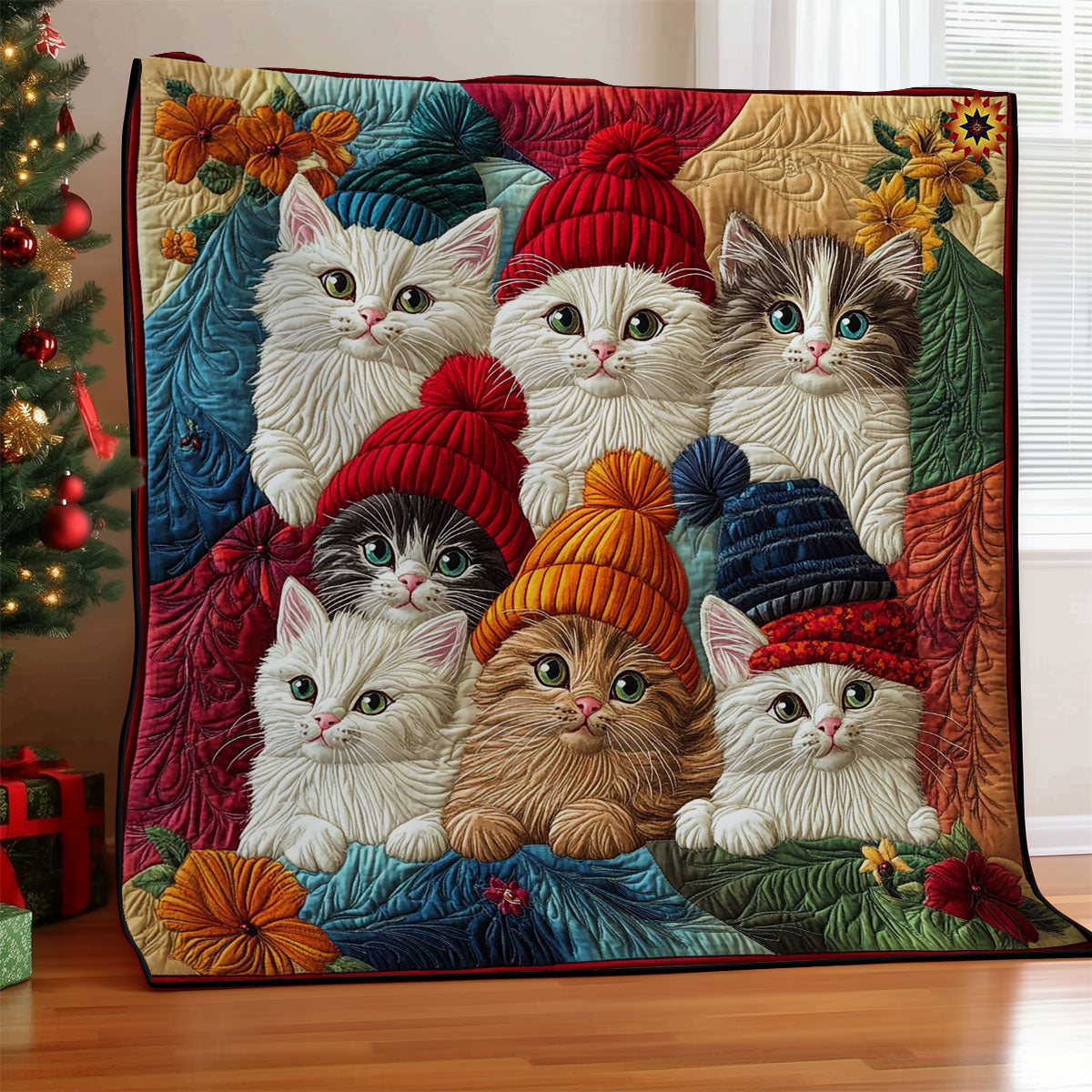 Winter Of Cat Family WY1012059CL Quilt