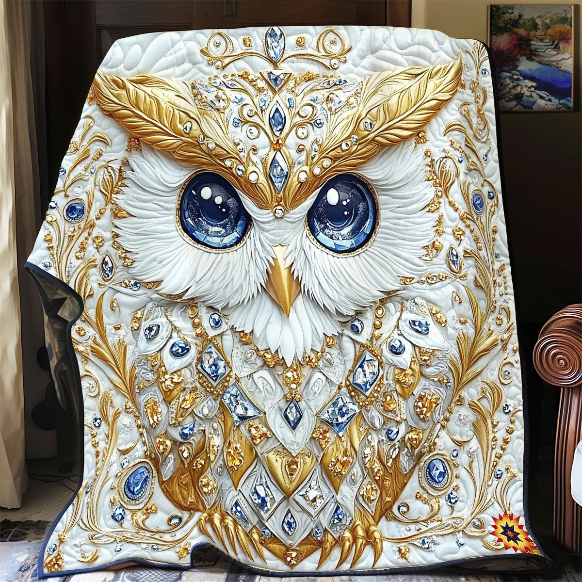 Gemstone White Owl WY2211018CL Quilt