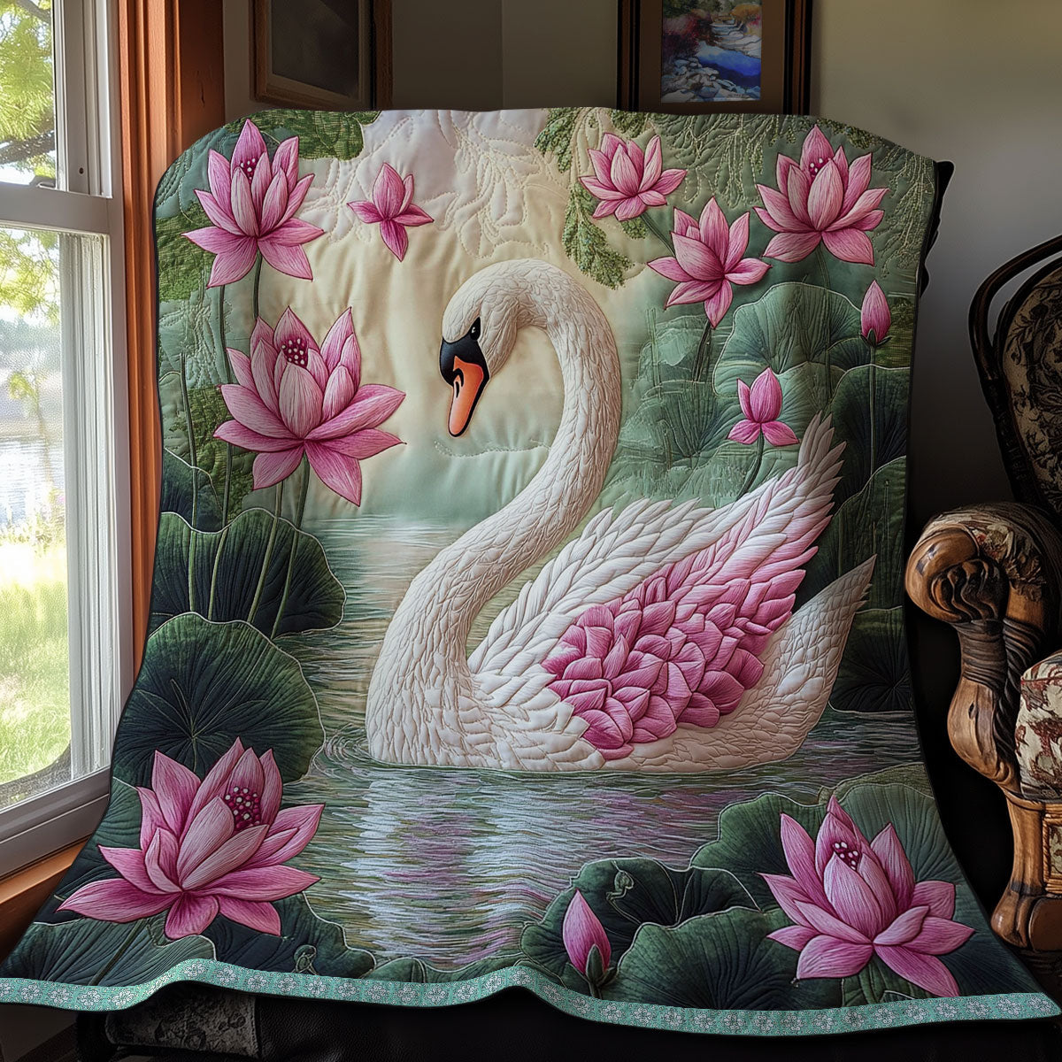 Lotus Swan WX1411031CL Quilt