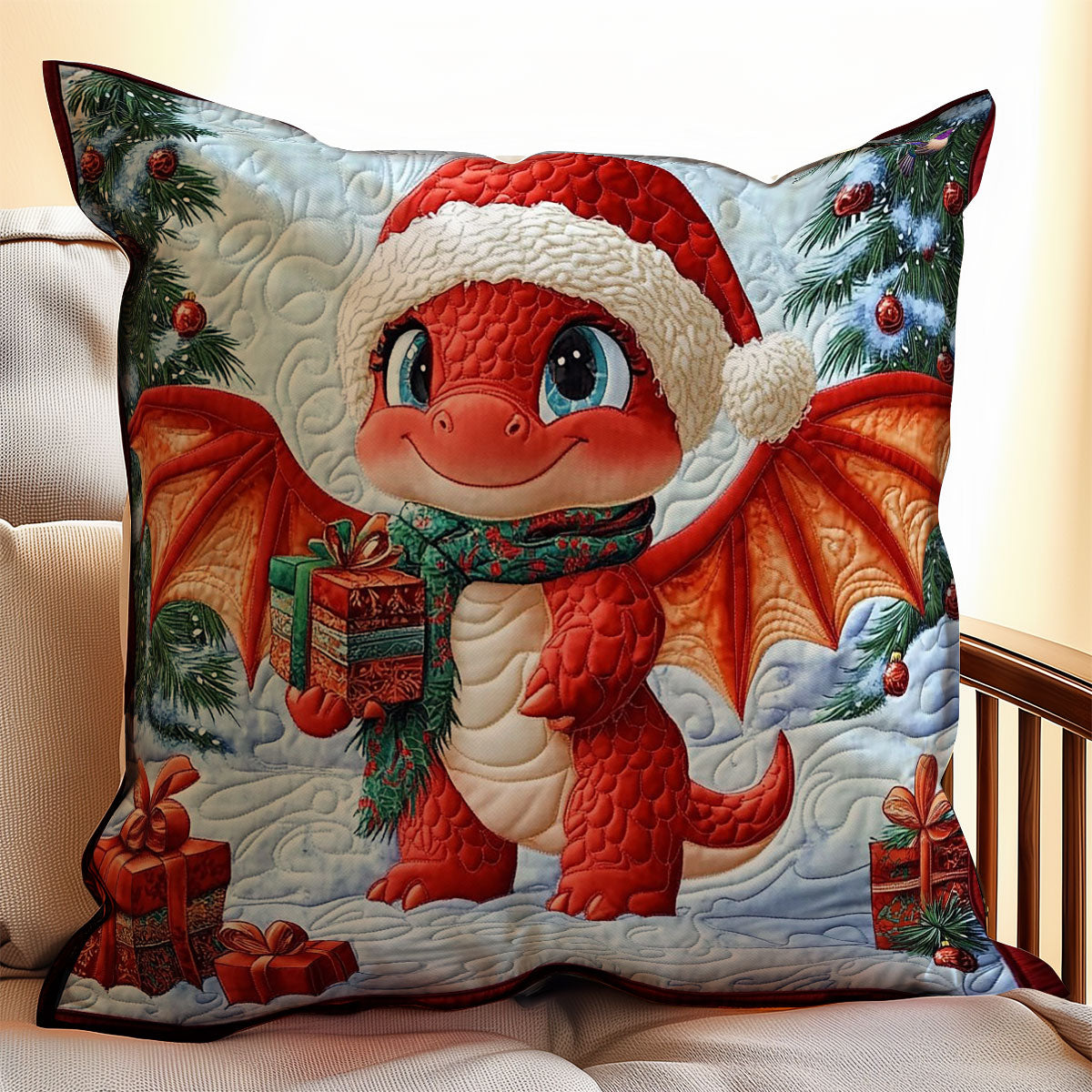 Santa Dragon WY0412121CL Quilt Pillow Case