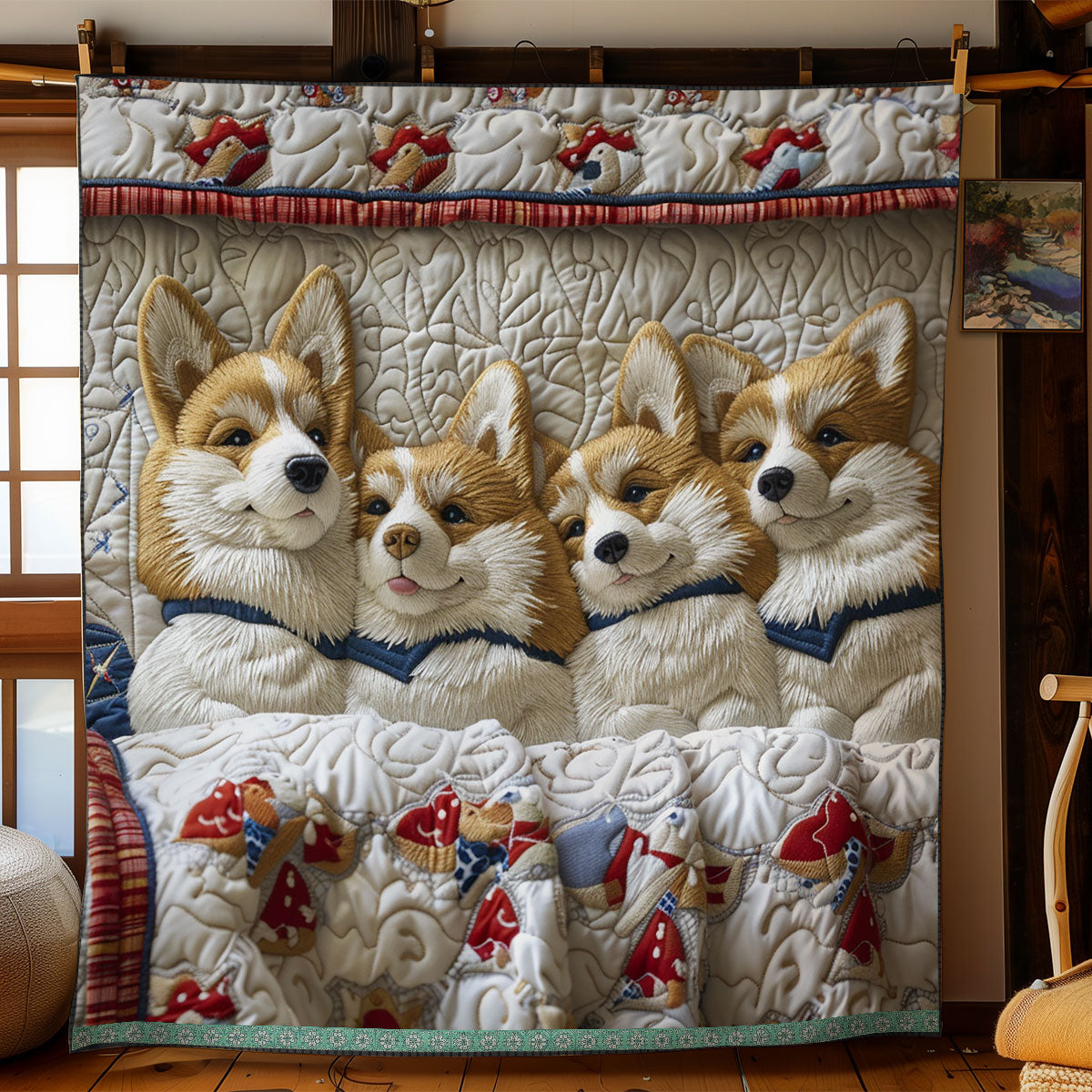 Corgi Dream WN1909067CL Quilt