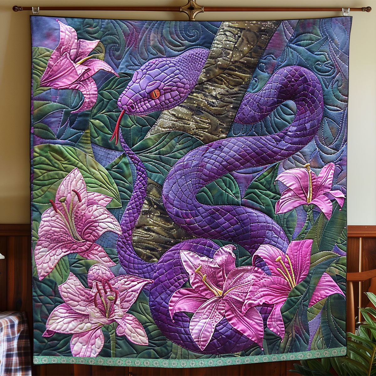 Purple Poisonous Snake WP0609036CL Quilt