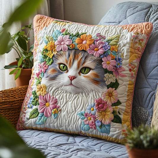 Floral Cat CW3004001CL Quilt Pillow Case