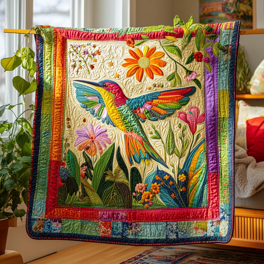 Hummingbird Floral Dance WN2309035CL Quilt