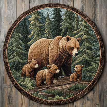 Mother And Cub CP2205005CL Quilted Round Mat