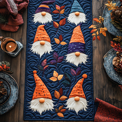 Autumn Leaf Gnome WY2802002CL Quilted Table Runner