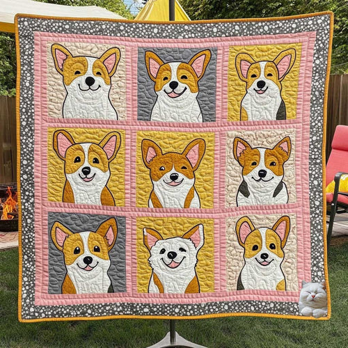 Playful Corgi Joy WN1010027CL Quilt