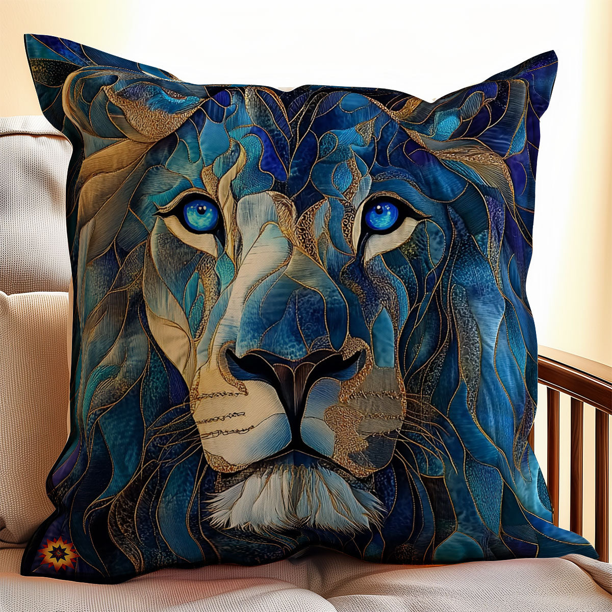 Navy Lion WY2711062CL Quilt Pillow Case