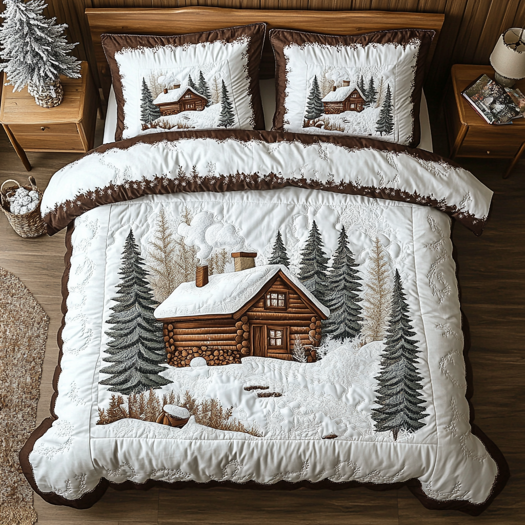 Snowlit Cabins YR1701038CL Duvet Cover Set