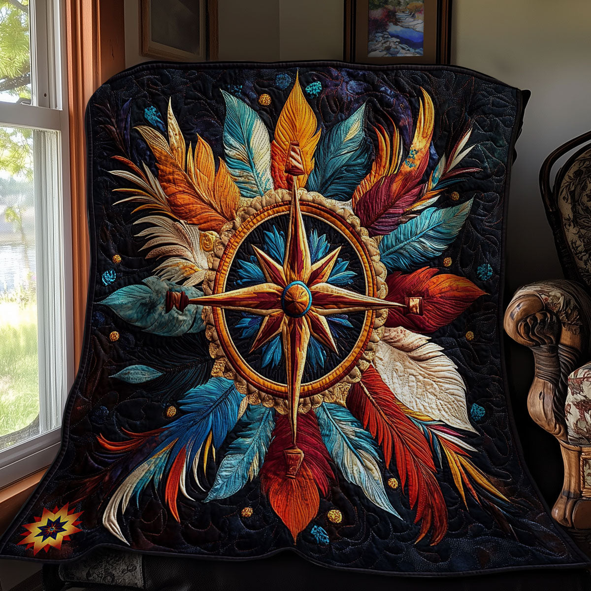 Native American Compass WY0312052CL Quilt