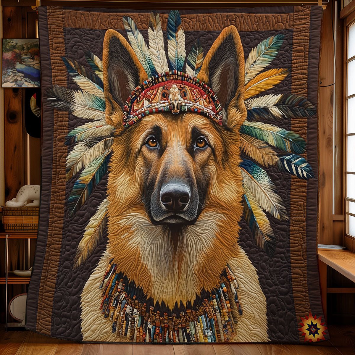 Native American Dog WY1811044CL Quilt