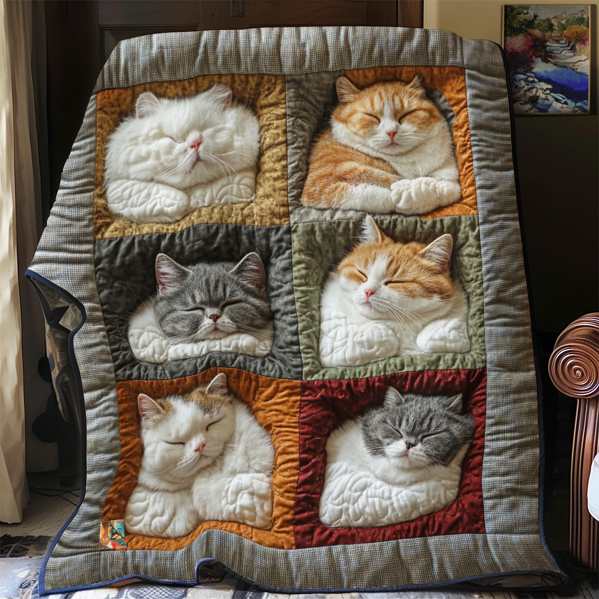 Cute Cat Sleeping YR2712007CL Quilt