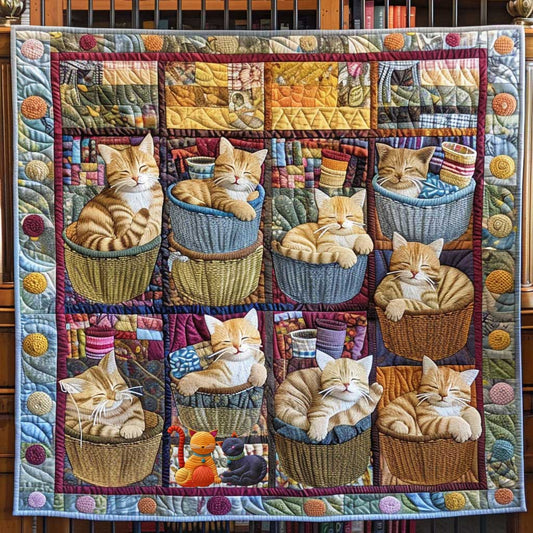 Knitting Basket Cat WP1210030CL Quilt