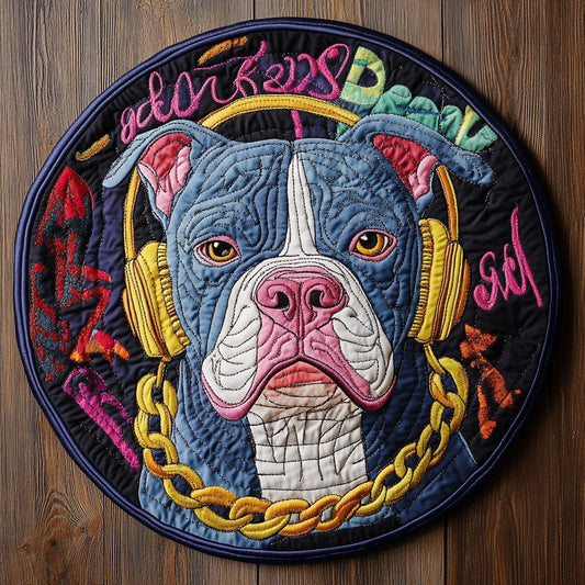 Graffiti Dog CP1205035CL Quilted Round Mat