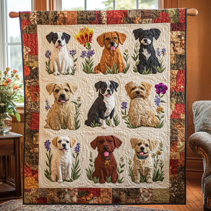 Dog Breeds Flower WG2312003CL Quilt