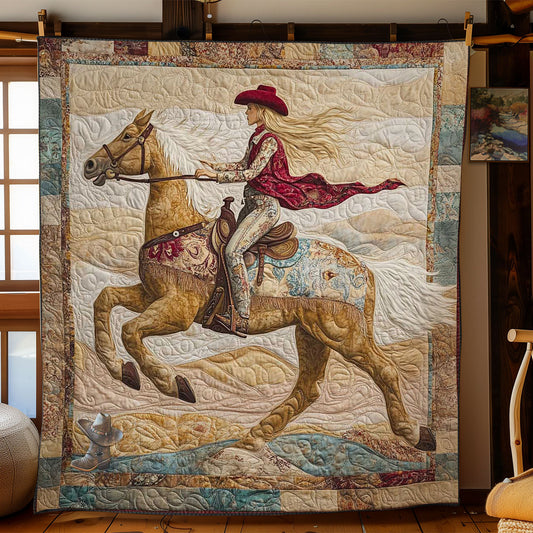 Festive Saddle Horse Cowgirl WN0412083CL Quilt