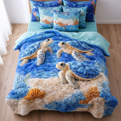Sea Turtle WJ2101003CL Faux Fur Throw Blanket