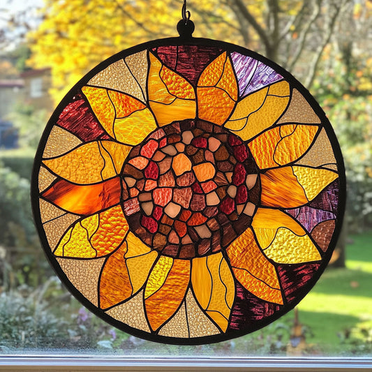 Sunflower WU1510030CL Stained Glass Suncatcher