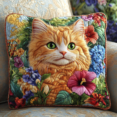 Fluffy Orange Cat WT2803022CL Quilt Pillow Case