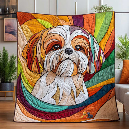 Vibrant Shih Tzu WP0212050CL Quilt