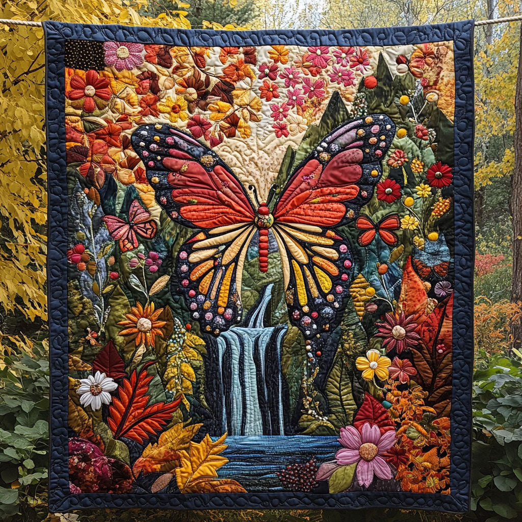 Butterfly Autumn Flower WT2201001CL Quilt