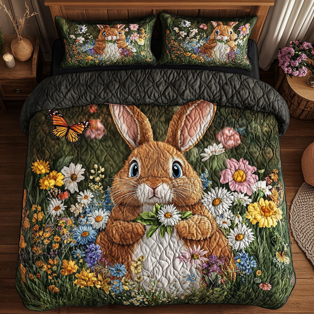 Brown Bunny Flower WT0703131CL Duvet Cover Set