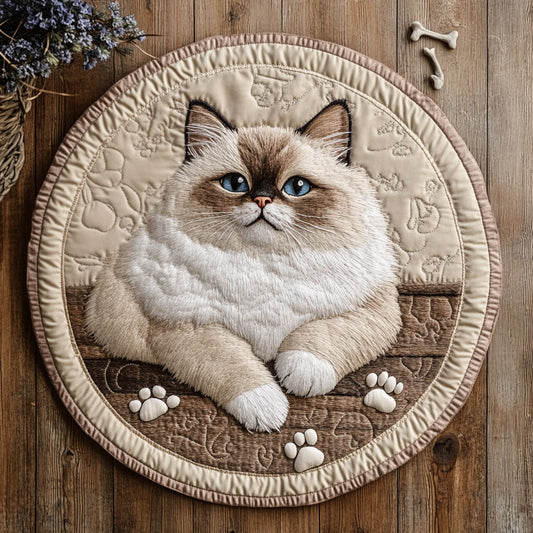 Adorable Cat CP2004170CL Quilted Round Mat