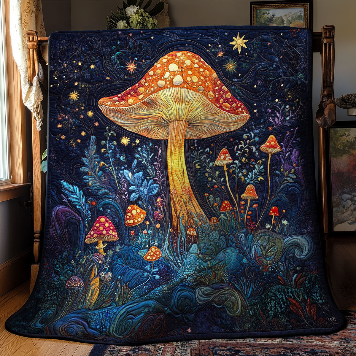 Magic Night Mushroom Forest WY1502059CL Quilt