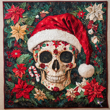 Poinsettia Skull WY3110006CL Quilt