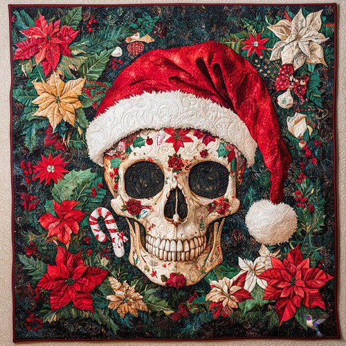 Poinsettia Skull WY3110006CL Quilt