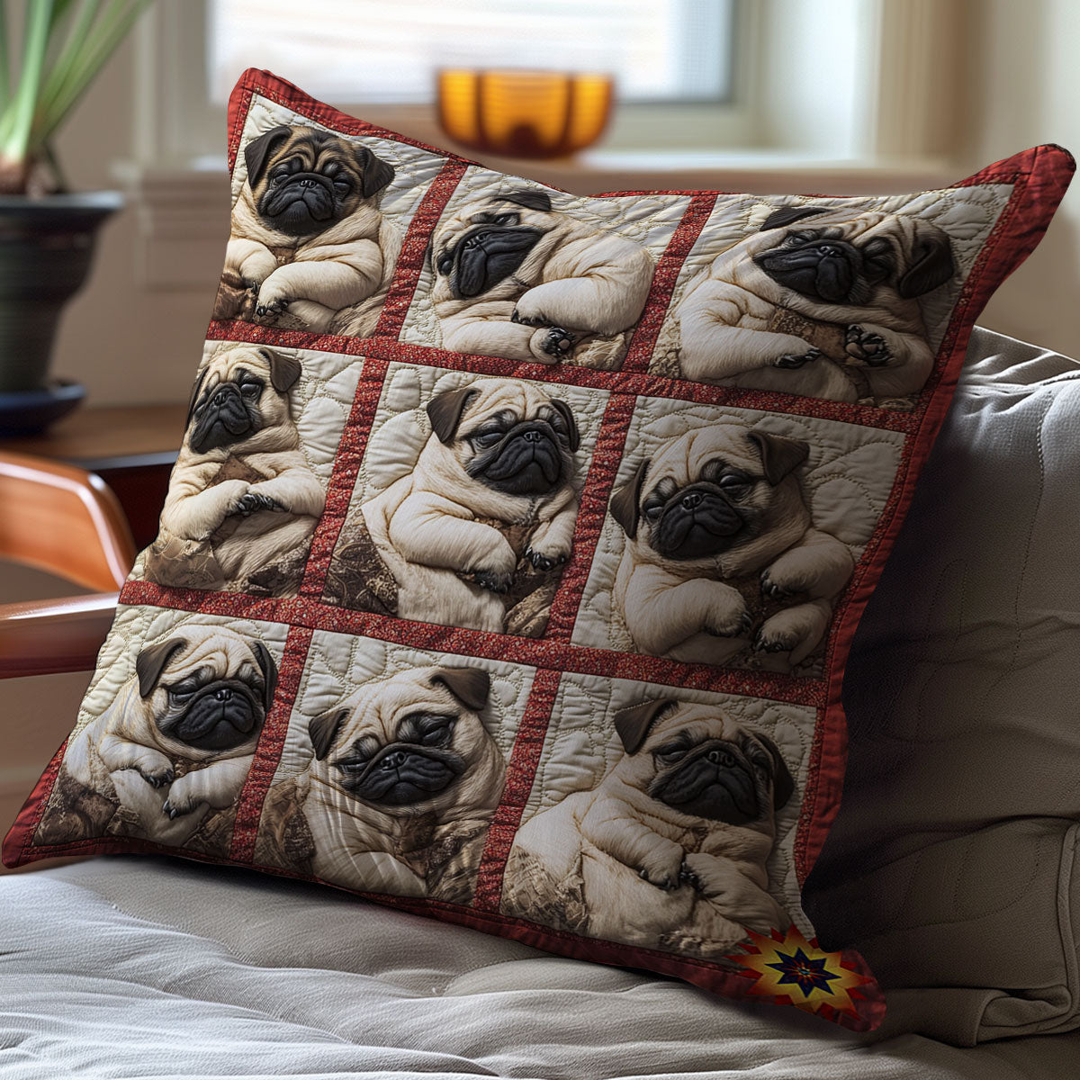 Cute Sleeping Pug WY2501019CL Quilt Pillow Case